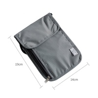 Pochette de cou portable en polyester Ripstop imperméable, organisateur de voyage suspendu, porte-cartes RFID et passeport pour transporter des portefeuilles