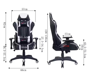 Fauteuil de jeu inclinable en cuir personnalisé avec logo, réglable, pour ordinateur et course, vente en gros - Product Image 2