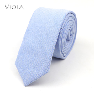 Nueva Corbata Colorida Lisa 100% Algodón de 6cm Estilo Skinny en Rosa y Azul Cielo para Vestir en Bodas, Fiestas y Esmoquin, Accesorio para Hombre, Regalo, Pajarita y Corbatín - Product Image 6