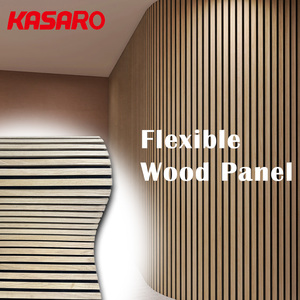 Kasaro Chất lượng cao rãnh bên ngoài Ốp trang trí âm thanh bằng chứng tường Bảng điều khiển akustikpaneele linh hoạt Gỗ Acoustic tấm - Product Image 5