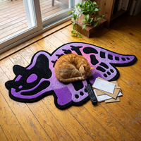 Tapis d'appoint violet en forme de dinosaure, tapis doux et mignon en forme d'animal pour chambre d'enfant, tapis et carpettes pour animaux domestiques, décoration de sol