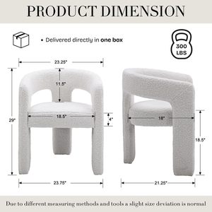 Chaise de salle à manger moderne avec accoudoirs en fausse fourrure Sherpa - Confortable pour la salle à manger/la cuisine/le salon/la réception - Meubles de maison - Product Image 3