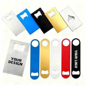 Sublimation Blank Stainless Steel Laser Engraved <b>Wallet</b> Sized Peach a Beer Custom Credit Card Bottle Opener - Product Image 1