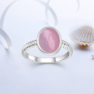 Opaal Ring 925 Sterling Zilver Roze Kwarts Edelsteen Sieraden Zirkoon Roze Ringen Sieraden Vrouwen Voor Verloving - Product Image 4