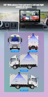 Système d'enregistrement DVR pour camion, bus, camping-car avec écran 10,1 pouces, 4 canaux, moniteur quadruple, Carplay, caméra 1080P