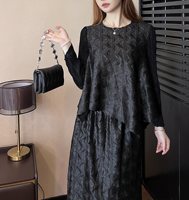 2024 nouveau ensemble de mode plissé pour femmes automne deux pièces ensemble Design irrégulier élégant tempérament haut et jupe ensemble