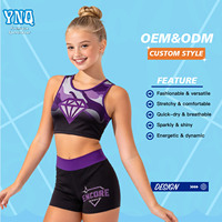 Service OEM de Gros Personnalisé : Soutiens-gorge et Shorts de Cheerleading en Tissu Métallique Sublimé avec Poudre d'Oignon Dorée AB Diamond