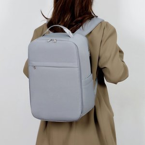Oral-Buy Laptop <b>Backpack</b> <b>Large</b> Capacity Breathable Business Travel Commuting School Bag Solid Color Black Gray Blue Pink - Product Image 3