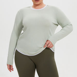 Camisetas de Manga Larga <span class=keywords><strong>para</strong></span> Mujer, Transpirables, Deportivas, <span class=keywords><strong>para</strong></span> Gimnasio, Yoga, Tallas Grandes, Camisetas de Entrenamiento - Product Image 3