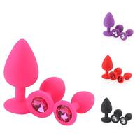 Eastern Delights - Kit de 3 Plugs Anaux en Silicone Ornés de Pierres - Kit d'Entraînement Sexuel pour Débutants - Hommes, Femmes, Couples