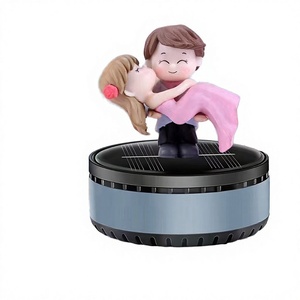 Ornement de tableau de bord moderne rotatif à énergie solaire, figurine de princesse, diffuseur de parfum de luxe en plastique pour voiture, désodorisant pour grille d'aération - Product Image 4