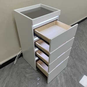 Gabinete de Herramientas Blanco con Iluminación LED, Almacenamiento con Múltiples Cajones y Diseño Flotante sin Tiradores para Salón de Belleza y Estudio de Estética - Product Image 2