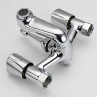 Robinet de Douche Double Poignée Chromé Poli Effet Pluie pour Appartement - Printemps/Été - Bon Prix et Qualité