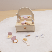 Miroir de jouets de jeu en bois pouvant être retourné coiffeuse pour enfants