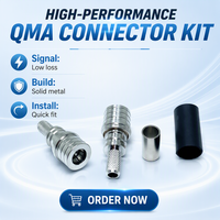 Prise mâle QMA à sertir droit sans soudure EZ 195 RG58 câble coaxial radiofréquence connecteur RF