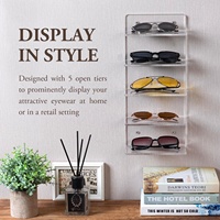 Support de lunettes de soleil en acrylique transparent de qualité supérieure à 5 niveaux étagère murale pour lunettes présentoir de table vitrine de lunettes de vente au détail