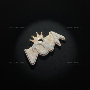Colgante de Letra Lola con Moissanita en Canal, Chapado en Oro de 18K sobre Plata 925, Amuleto Hiphop, Joyería Unisex para Fiesta - Product Image 6