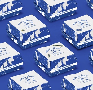 Boîte à hamburger en papier ondulé avec couvercle et emballage de fast-food double face avec impression en gros - Product Image 2