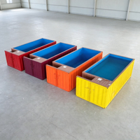 Piscine hors sol en bois grainé avec escalier, revêtement en FRP, piscine modulaire extérieure pour école et jardin