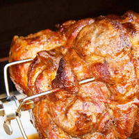 Appareil de rôtissoire professionnel en acier revêtu de poudre de charbon de bois, pour barbecue, d'agneau, cochon, robuste