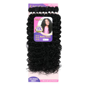 Extensiones de Cabello Sintético Ondulado Profundo 9x Ombre 300g, Extensiones de Cabello Largo Rizado para Tejer - Product Image 4