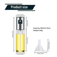 Bouteille pulvérisateur d'huile d'olive en acier inoxydable, pulvérisateur d'huile pour la cuisine et le camping