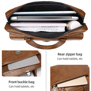 Porte-documents rétro en PU pour <span class=keywords><strong>homme</strong></span> WEIXIE - Design avec boucle, sacoche d'affaires classique - Product Image 3