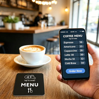 Carte NFC de menu réinscriptible avec puce 213, carte intelligente pour avis sur les réseaux sociaux, autocollant 3M, carte de table en acrylique pour mariage, cartes NFC de menu