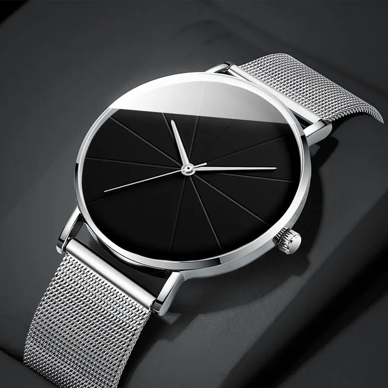7124 New arrival 2022 Mens Watches Minimalist Ultra-thin Quartz Watch Luxury Stainless Steel Mesh Belt classic watches
