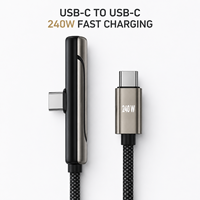 Cable de Carga Rápida de 240W con Soporte Plegable para Teléfono, Cable de Datos en Ángulo Recto para Teléfono, Tableta, Portátil, Accesorios de Juego