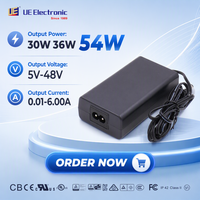 Adaptateur d'alimentation à découpage AC/DC OEM CB RoHS 30W 36W 54W 5V 4A 9V 1A 12V 2A pour bureau et usage médical