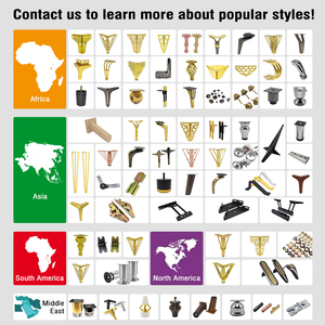 Pieds <span class=keywords><strong>de</strong></span> meubles modernes en fer forgé peints noir et or pour <span class=keywords><strong>cuisine</strong></span>, canapé, lit, chaise, table à manger - Robustes et résistants - Product Image 6