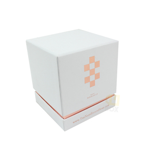 Dong Guan la caja cuadrada de cartón de lujo blanco vela con Rose oro Foiling logotipo - Product Image 1