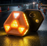 Shingel LED Verkehrswarnleuchte Rotes Dreieck Straßenfackel Magnetische Notfall-Signallampe IP54 Outdoor Auto-Beleuchtung