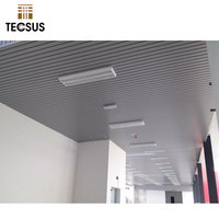 Materiales de Construcción de China, Panel de Techo Falso de Aluminio en Forma de C, Revestimiento Lineal de Aluminio para Techo