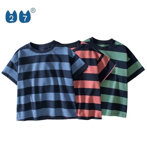 Camiseta de manga corta de algodón de manga corta con cuello redondo para niños - Product Image 1