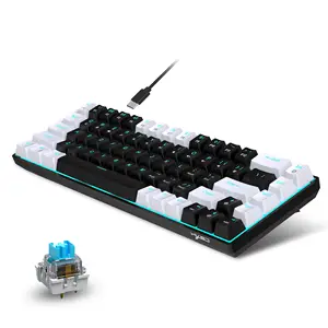 V800 tastiera meccanica da gioco a LED retroilluminata compatta 68 tasti Mini cablato tastiera da ufficio cavo USB per computer portatile PC Gamer accessori