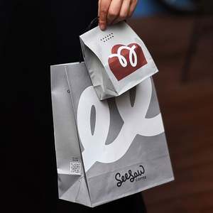 Sacs à pizza en papier kraft recyclable de haute qualité personnalisés, sacs à emporter pour aliments, impression offset écologique, logos, chaînes de cafés - Product Image 3