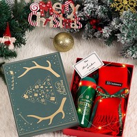 Grosir Set kotak hadiah Natal mewah dengan pita merah kemasan kardus cetak khusus untuk hadiah liburan permen