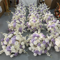 IFG vente chaude 50cm blanc violet fleur boule pièce maîtresse pour mariage événements décor