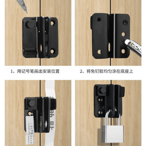 Perno de puerta de acero inoxidable para montaje en superficie con candado, diseño tradicional, fácil instalación para varias puertas - Product Image 4