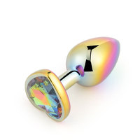 Jouets anaux en métal SM en forme de cœur colorés pour adultes, kit d'expansion anale, plug en acier inoxydable, jouet sexuel pour adultes, 3 tailles