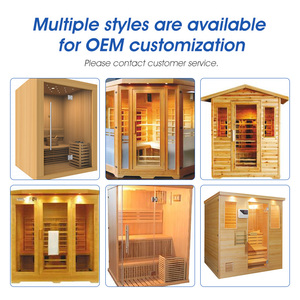 Sala de sauna de madera maciza con cicuta para 2-6 personas al por mayor con calentador de vapor seco de acero inoxidable para perseguidores de salud y bienestar - Product Image 2