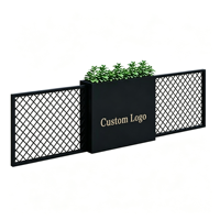 Grand bac à fleurs surélevé en acier au carbone, personnalisé, ajouré, pour patio extérieur commercial