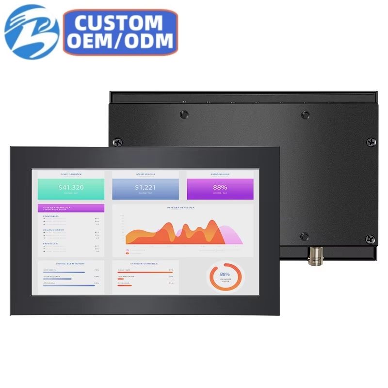Factory Wholesale 7 Inch Industrial Embedded Computer Metal Casing Wall Mounted VGAAV BNC HD*MI Screen
