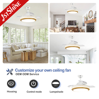 Ventilateur de plafond LED 1stshine, moteur CC, 42 pouces, moderne, invisible, pour chambre à coucher, avec lumière