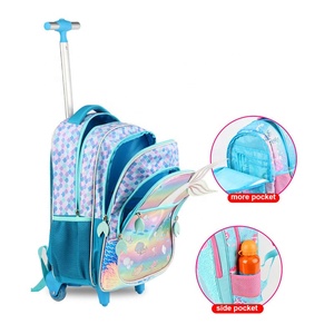 Moda dibujos animados <span class=keywords><strong>sirena</strong></span> venta al por mayor <span class=keywords><strong>mochila</strong></span> con <span class=keywords><strong>ruedas</strong></span> estudiante niños Tolley <span class=keywords><strong>mochila</strong></span> escolar - Product Image 2