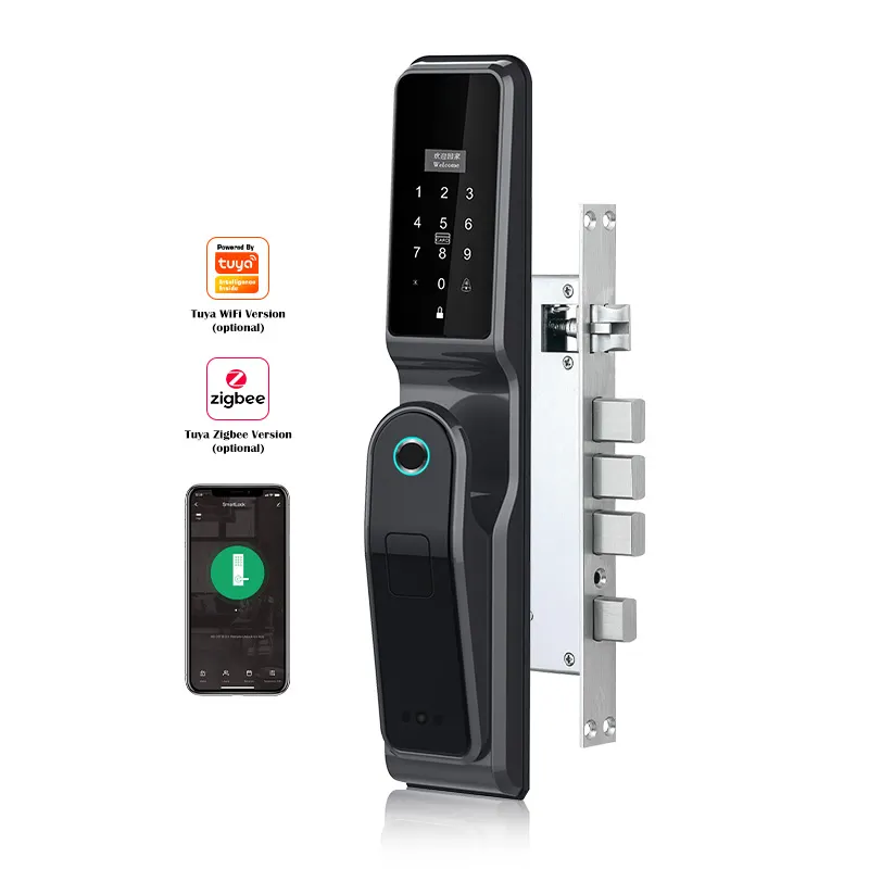 Sicherheit Wifi Digital Auto-Lock Türklingel Tuya APP Automatische Tor Tür Finger abdruck Smart Lock Kamera Türschloss Optional