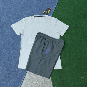 Top Quality Fitness Training & Running abbigliamento estivo da <span class=keywords><strong>uomo</strong></span> 2 pezzi Set leggero corto e t-shirt con tuta da jogging - Product Image 2