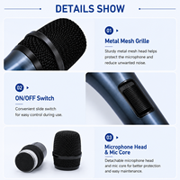 Microphone dynamique filaire professionnel léger en plastique JINJUE PM189 pour la scène et le karaoké